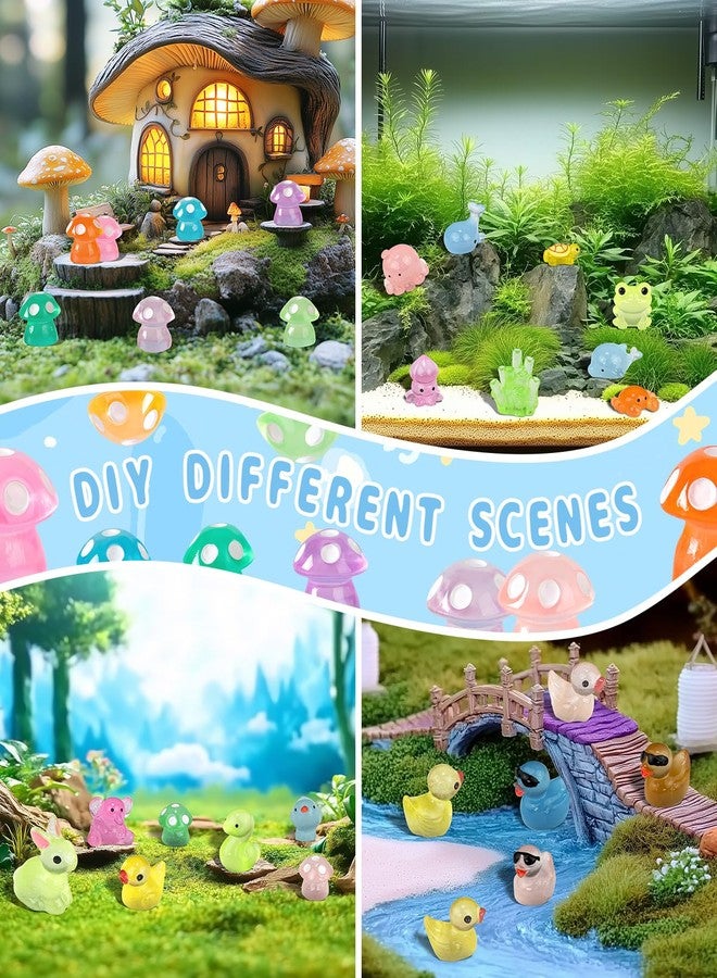 Piemow 160 Pcs Mini Resin Animals Kit - Luminous Tiny Resin Animals Figurines Accessories Gifts for Aquarium Fairy Garden Bonsai Decor - Image 5